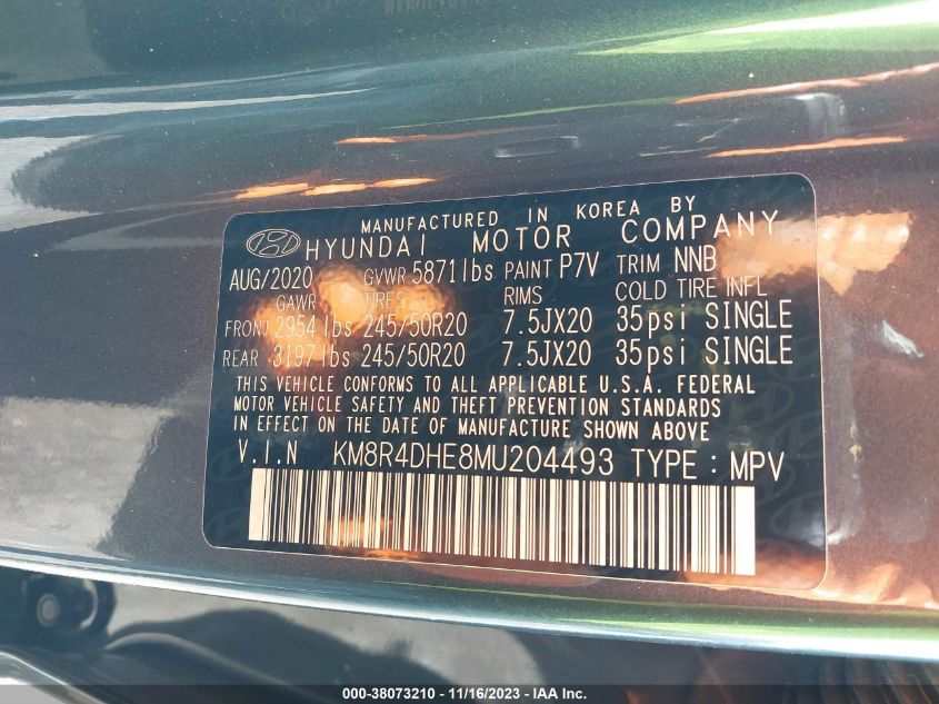 2021 HYUNDAI PALISADE SEL - KM8R4DHE8MU204493
