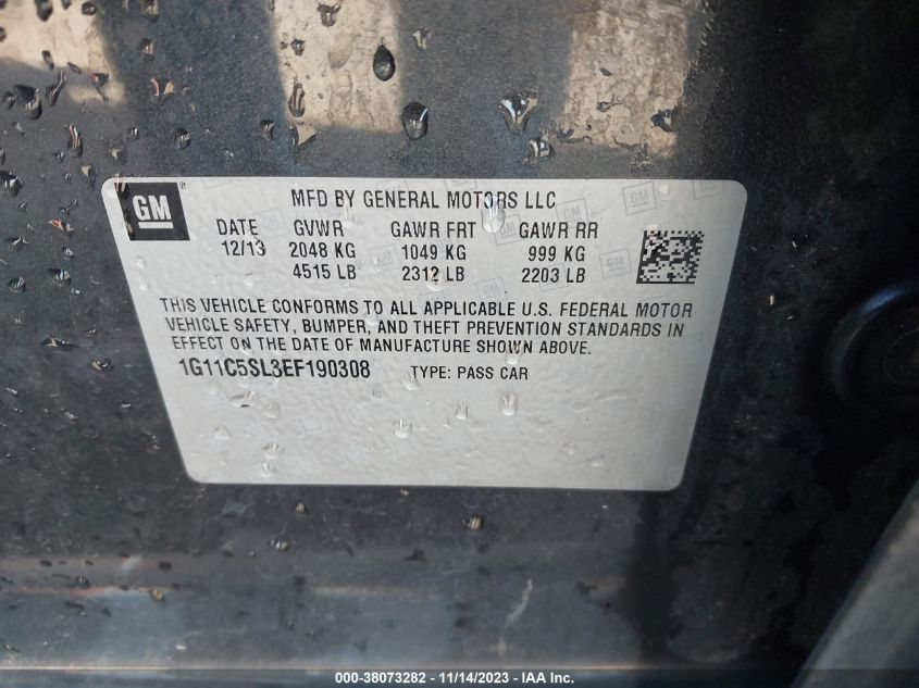 2014 CHEVROLET MALIBU 1LT - 1G11C5SL3EF190308