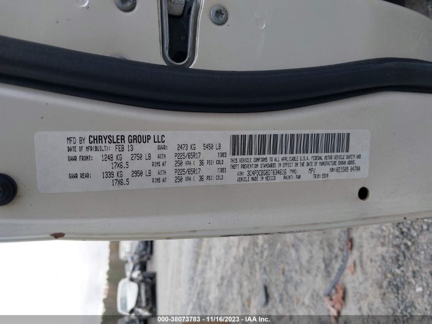 2013 DODGE JOURNEY SXT - 3C4PDCBG8DT634616