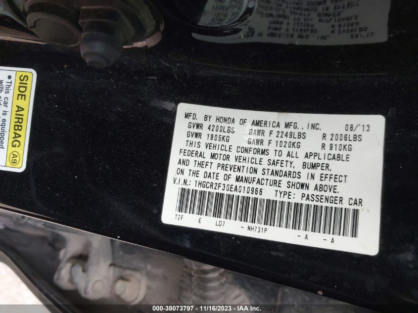 2014 HONDA ACCORD LX - 1HGCR2F30EA010966