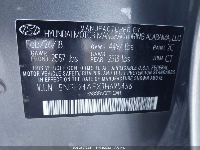 2018 HYUNDAI SONATA SE - 5NPE24AFXJH695456