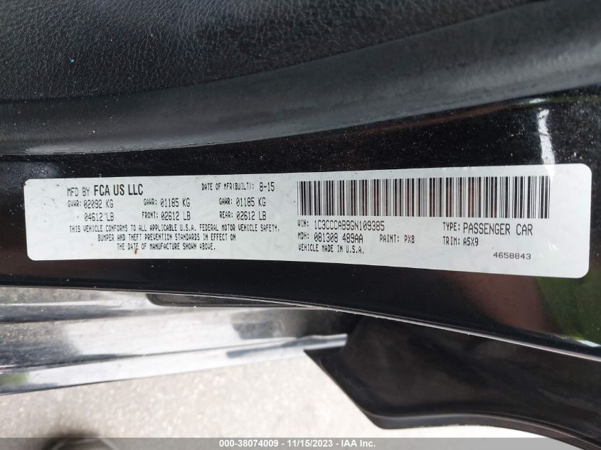 2016 CHRYSLER 200 LIMITED - 1C3CCCAB9GN109385