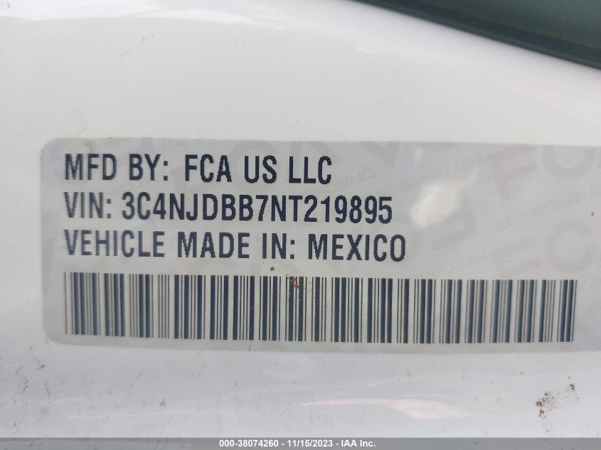 2022 JEEP COMPASS LATITUDE - 3C4NJDBB7NT219895