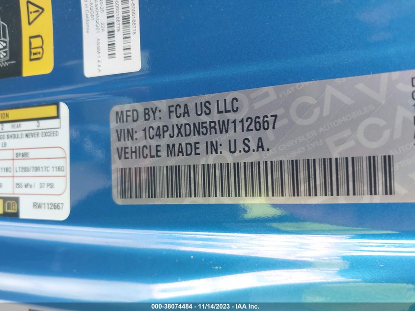 VIN 1C4PJXDN5RW112667 2024 JEEP WRANGLER WILLYS