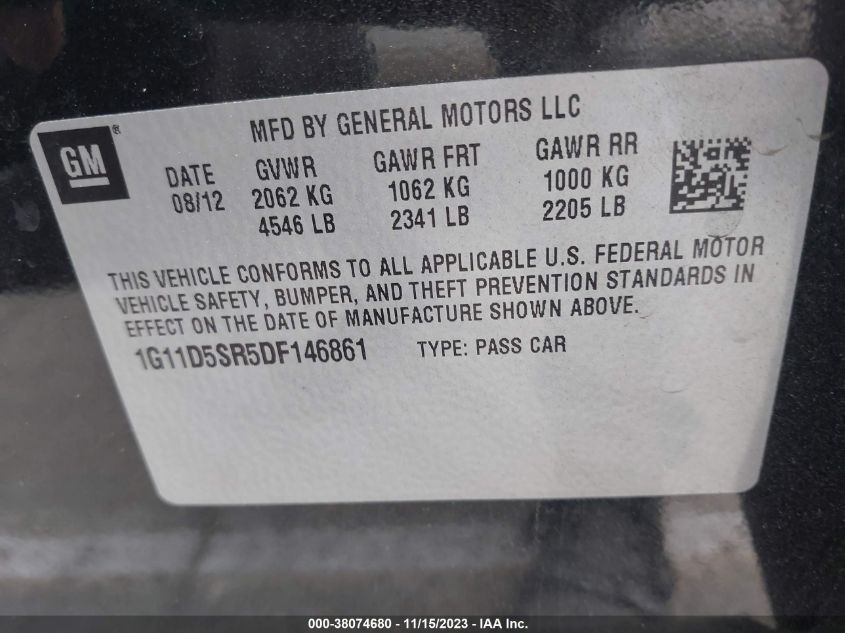 2013 CHEVROLET MALIBU ECO - 1G11D5SR5DF146861
