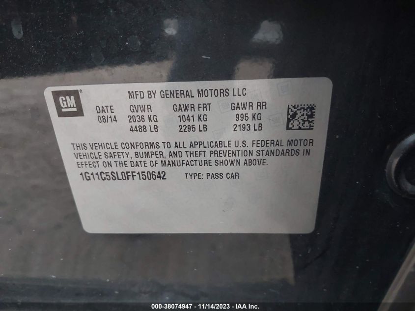 2015 CHEVROLET MALIBU 1LT - 1G11C5SL0FF150642