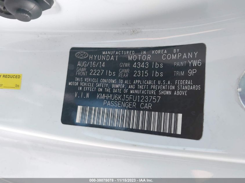 2015 HYUNDAI GENESIS 3.8 ULTIMATE - KMHHU6KJ5FU123757