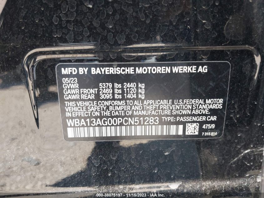 2023 BMW 530E WBA13AG00PCN51283