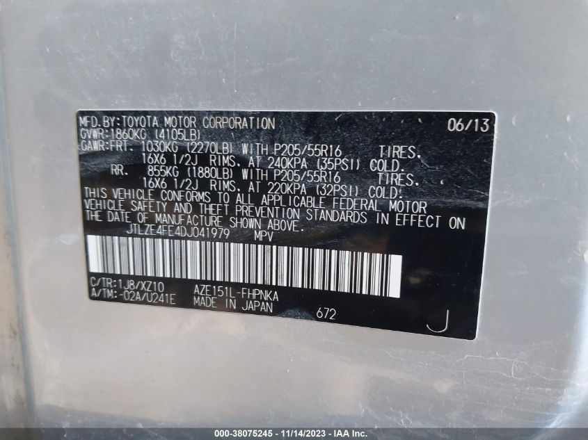 2013 TOYOTA SCION XB JTLZE4FE4DJ041979