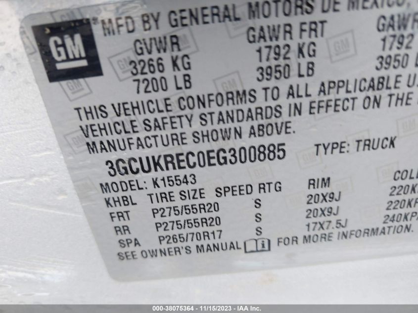 2014 CHEVROLET SILVERADO 1500 1LT - 3GCUKREC0EG300885