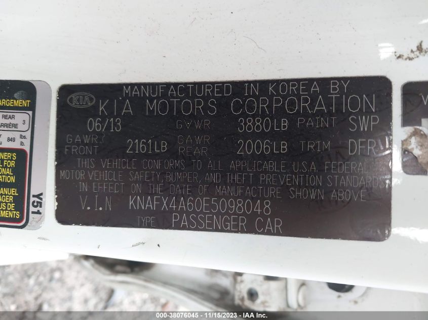 2014 KIA FORTE LX - KNAFX4A60E5098048