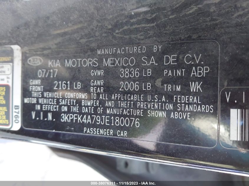 2018 KIA FORTE LX - 3KPFK4A79JE180076