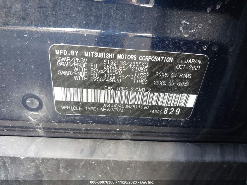 2022 MITSUBISHI OUTLANDER GT - JA4J4VA83NZ611096