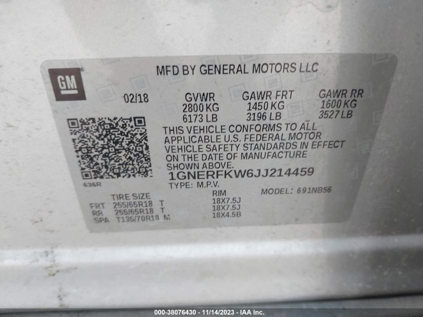 2018 CHEVROLET TRAVERSE LS - 1GNERFKW6JJ214459
