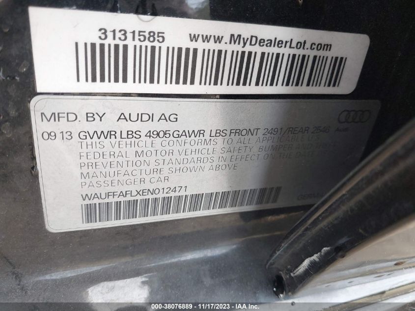 2014 AUDI A4 2.0T PREMIUM - WAUFFAFLXEN012471