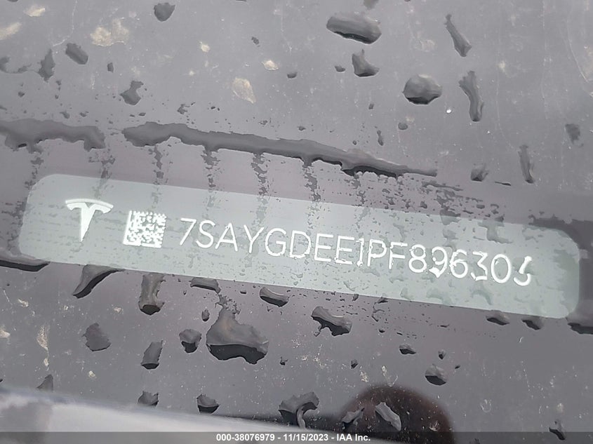 VIN 7SAYGDEE1PF896303 2023 TESLA MODEL Y