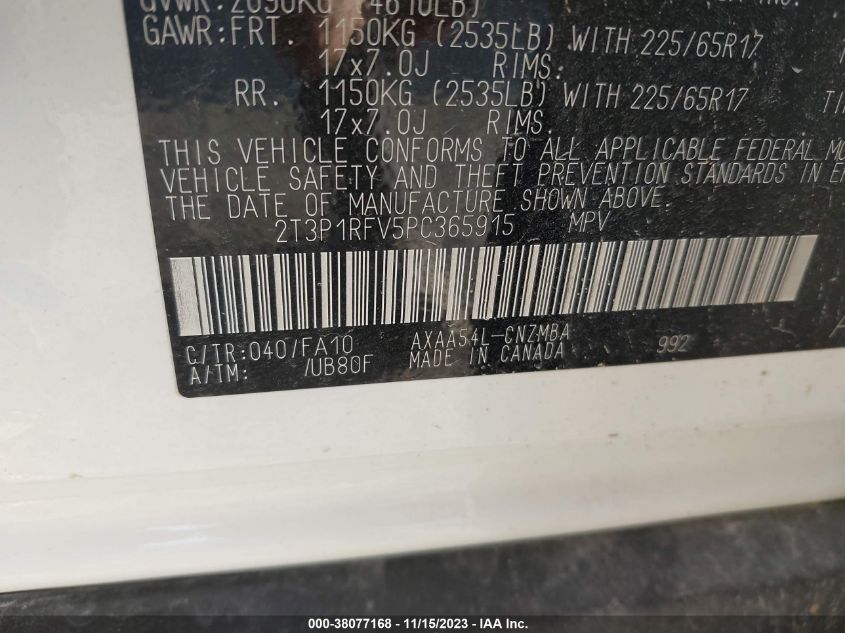 2023 TOYOTA RAV4 XLE/XLE PREMIUM - 2T3P1RFV5PC365915