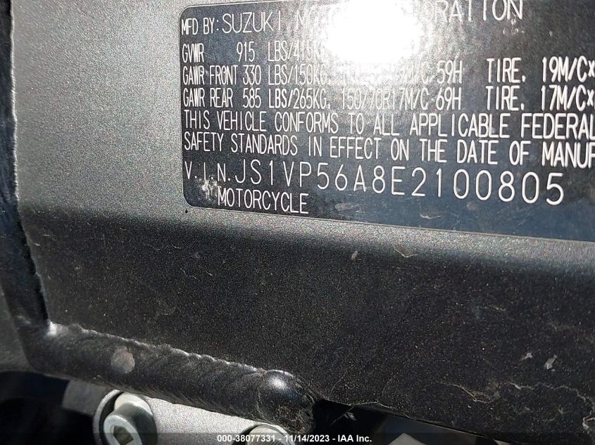2014 SUZUKI DL650 A JS1VP56A8E2100805