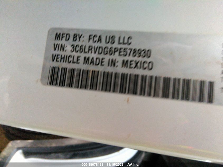 2023 RAM PROMASTER 2500 HIGH ROOF 159" WB 3C6LRVDG6PE578930