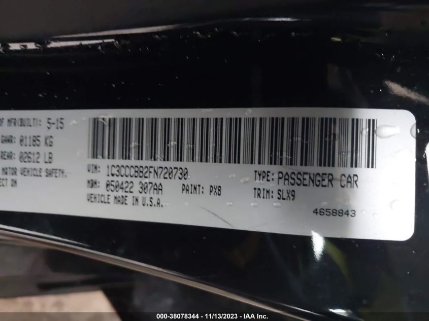 2015 CHRYSLER 200 S - 1C3CCCBB2FN720730