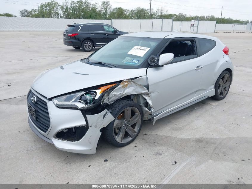 2014 HYUNDAI VELOSTER TURBO W/BLACK - KMHTC6AE9EU210769