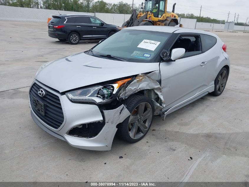 2014 HYUNDAI VELOSTER TURBO W/BLACK - KMHTC6AE9EU210769