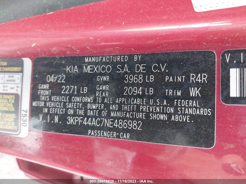 2022 KIA FORTE GT - 3KPF44AC7NE486982