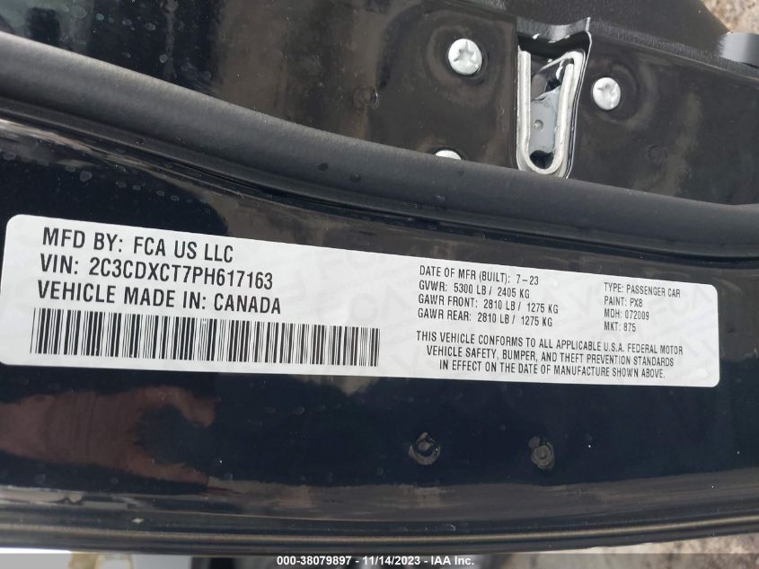 2023 DODGE CHARGER R/T - 2C3CDXCT7PH617163