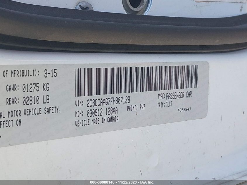 2015 CHRYSLER 300 LIMITED - 2C3CCAAG7FH807128