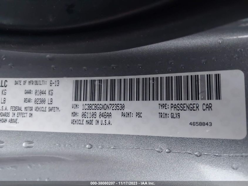 2013 CHRYSLER 200 S - 1C3BCBGGXDN723530