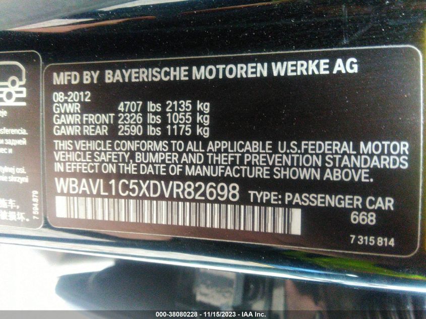2013 BMW X1 XDRIVE28I - WBAVL1C5XDVR82698