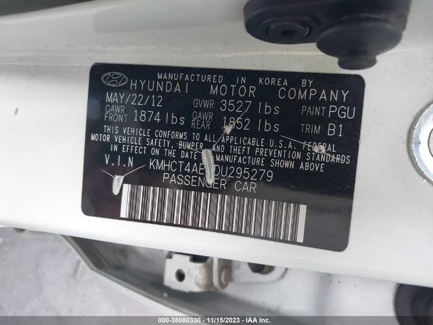 2013 HYUNDAI ACCENT GLS/GS - KMHCT4AE6DU295279