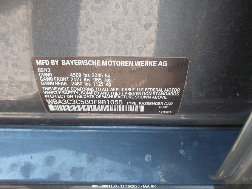 2013 BMW 320I XDRIVE - WBA3C3C50DF981055