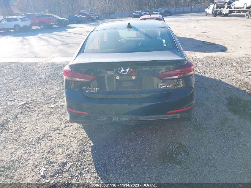 2018 HYUNDAI ELANTRA LIMITED - 5NPD84LF6JH277595