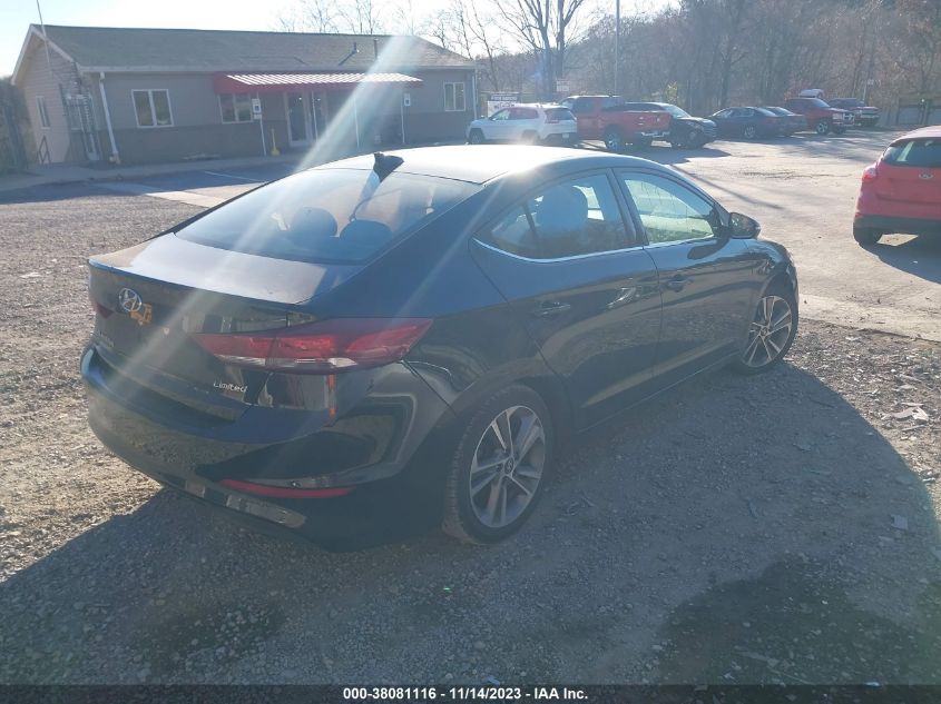2018 HYUNDAI ELANTRA LIMITED - 5NPD84LF6JH277595