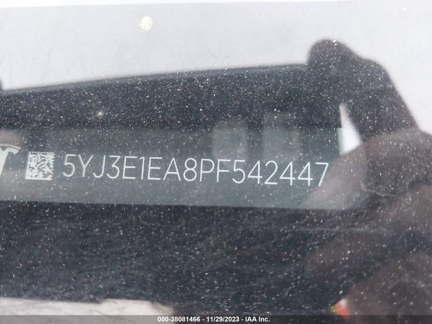 2023 TESLA MODEL 3 - 5YJ3E1EA8PF542447