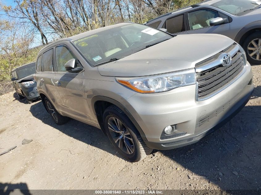 2016 TOYOTA HIGHLANDER XLE - 5TDJKRFH9GS317878