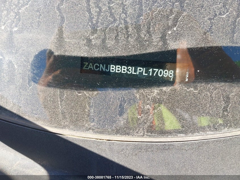 VIN ZACNJBBB3LPL17098 2020 JEEP RENEGADE LATITUDE