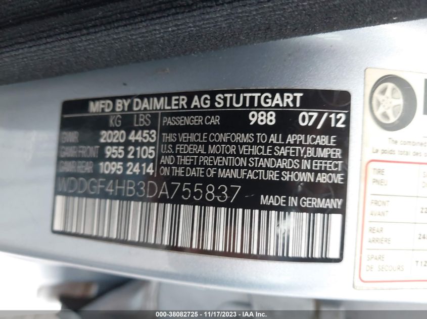 2013 MERCEDES-BENZ C 250 SPORT/LUXURY - WDDGF4HB3DA755837