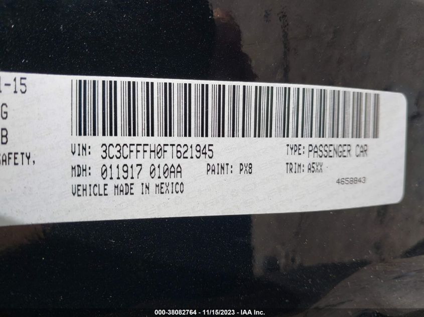 2015 FIAT 500 ABARTH - 3C3CFFFH0FT621945