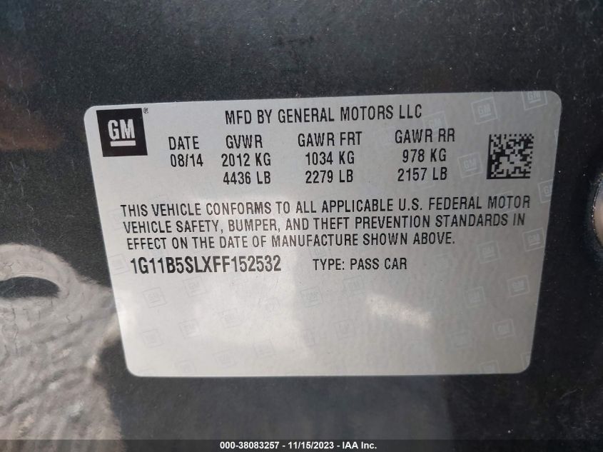 2015 CHEVROLET MALIBU LS - 1G11B5SLXFF152532