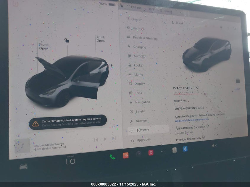 VIN 7SAYGDEF7NF457175 2022 TESLA MODEL Y