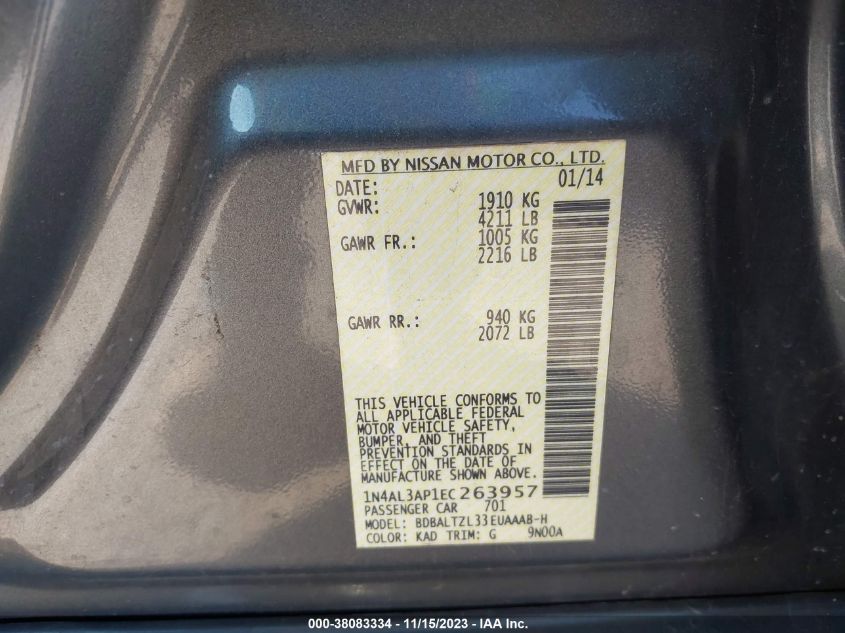 2014 NISSAN ALTIMA 2.5 SV - 1N4AL3AP1EC263957