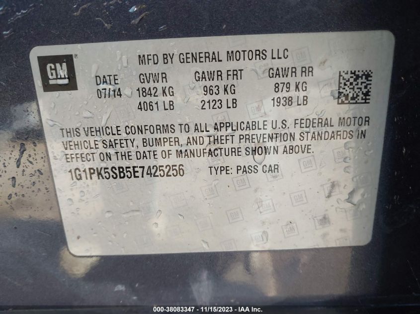 2014 CHEVROLET CRUZE LT - 1G1PK5SB5E7425256