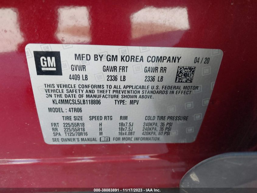 2020 BUICK ENCORE GX AWD PREFERRED - KL4MMCSL5LB118806