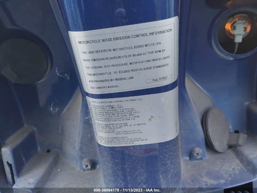 2005 VESPA M198F ZAPM198F655013484