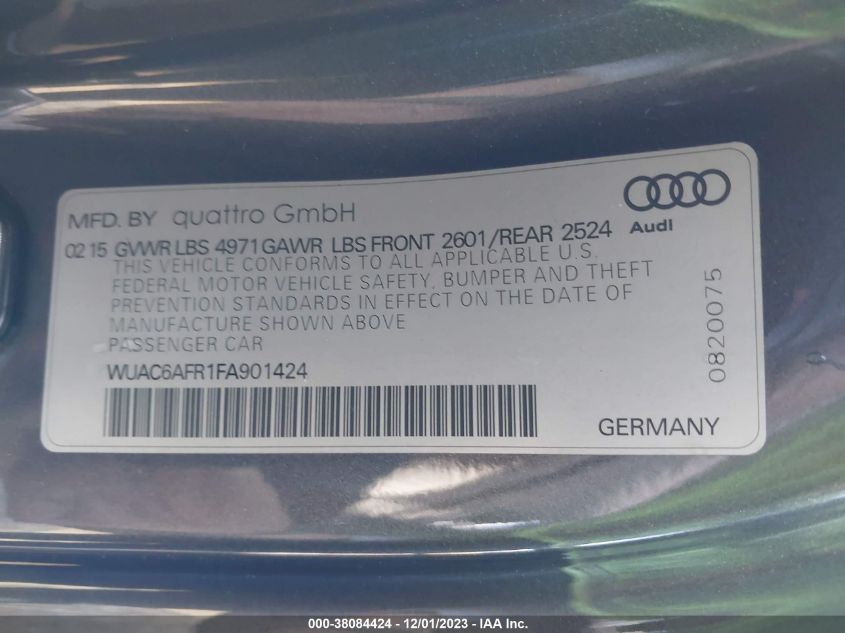 2015 AUDI RS 5 4.2 - WUAC6AFR1FA901424