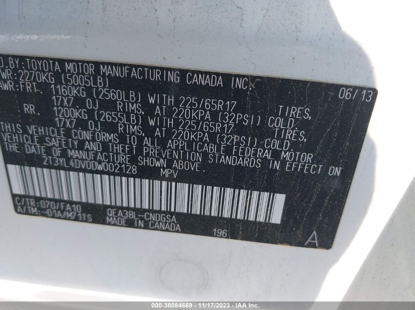 2013 TOYOTA RAV4 EV - 2T3YL4DV0DW002128