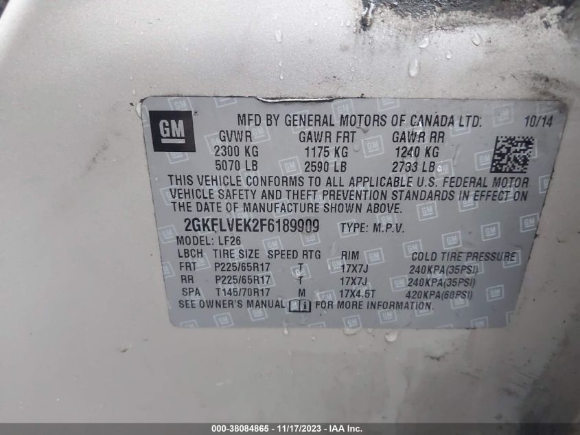 2015 GMC TERRAIN SLE-1 - 2GKFLVEK2F6189909