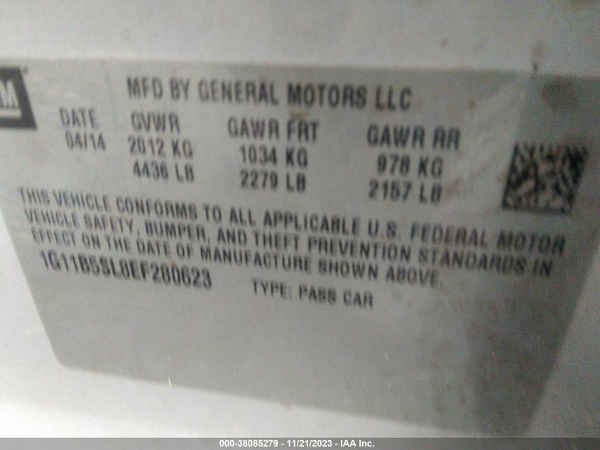 2014 CHEVROLET MALIBU 1LS - 1G11B5SL8EF280623